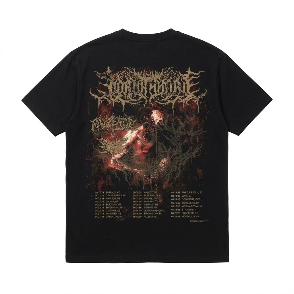 Lorna Shore North America 2026 Tour DTNK0903 T Shirt 3 - Lorna Shore Store Lorna Shore North America 2026 Tour DTNK0903 T Shirt - Ảnh 3