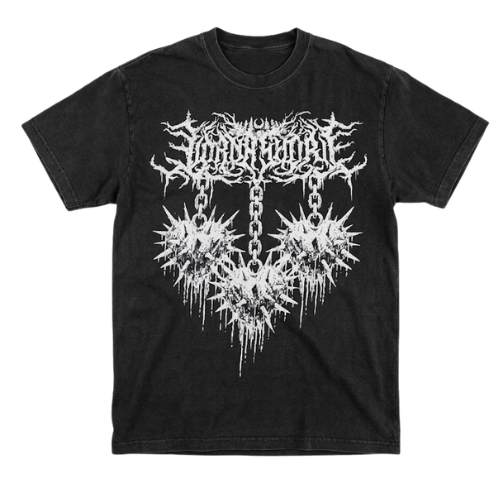 Lorna Shore Spiked Heart Black DTNK0605 Washed T-Shirt 2 - Lorna Shore Store Lorna Shore Spiked Heart Black DTNK0605 Washed T-Shirt - Image 2