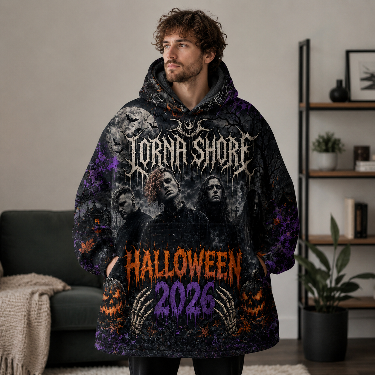 Lornashore Gothic Halloween 2026 AOP Oodie Blanket Hoodie For Adults 6 - Lorna Shore Store Lornashore Gothic Halloween 2026 AOP Oodie Blanket Hoodie For Adults - Image 6