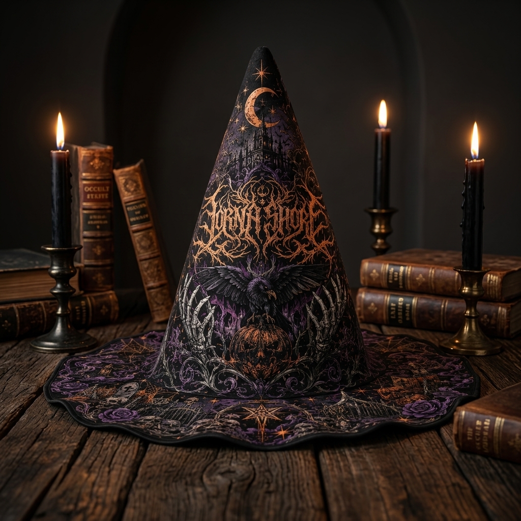 Gothic Lorna Shore Halloween Witch Hat 2 - Lorna Shore Store Gothic Lorna Shore Halloween Witch Hat - Image 2