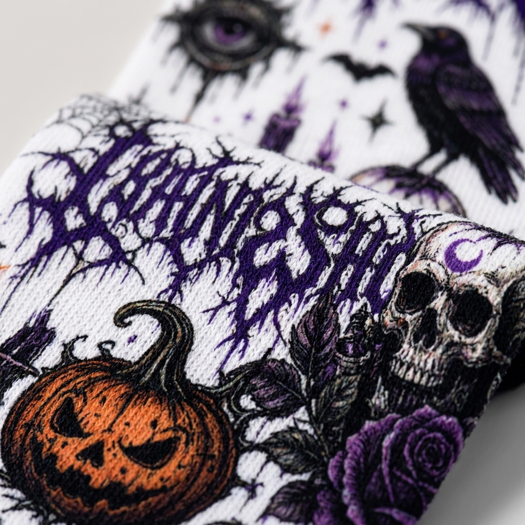 Halloween Pumpkin and Skull DTNK2108 Socks 3 - Lorna Shore Store Halloween Pumpkin and Skull DTNK2108 Socks - Image 3