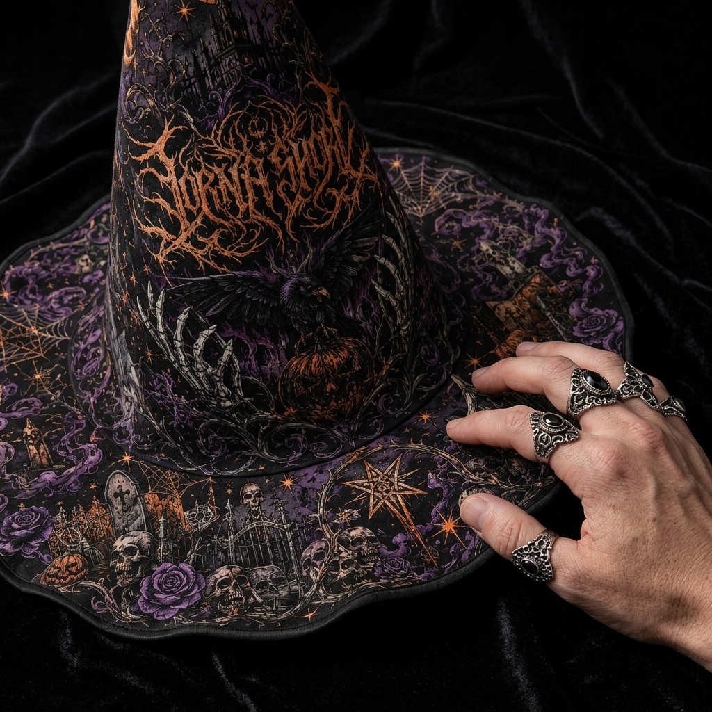 Gothic Lorna Shore Halloween Witch Hat 4 - Lorna Shore Store Gothic Lorna Shore Halloween Witch Hat - Image 4