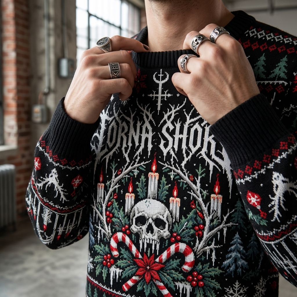 To the Hellfire Holiday Ugly Christmas Sweater 5 - Lorna Shore Store To the Hellfire Holiday Ugly Christmas Sweater - Image 5
