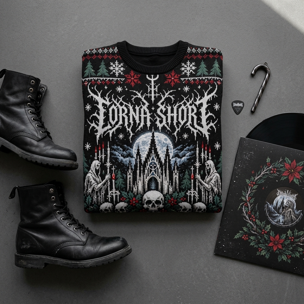 Lorna Shore Deathcore Ugly Christmas Sweater 4 - Lorna Shore Store Lorna Shore Deathcore Ugly Christmas Sweater - Image 4